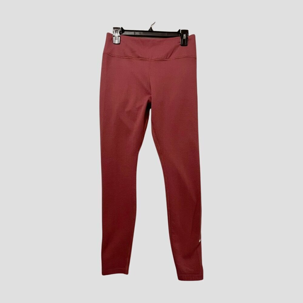 Nike Therma-FIT Pink Red Mid Rise Training Leggings Size Medium